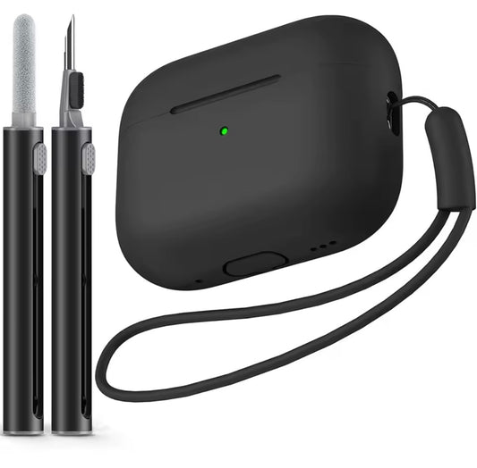 Husa AirPods Pro / Pro 2 Black Edition + Cleaning Pen Kit